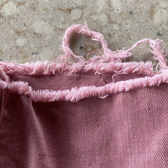 Vintage Lauren Ralph Lauren cropped raw edge hem Barbiecore ankle jeans 6 pink - Picture 12 of 14